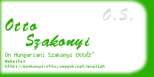 otto szakonyi business card